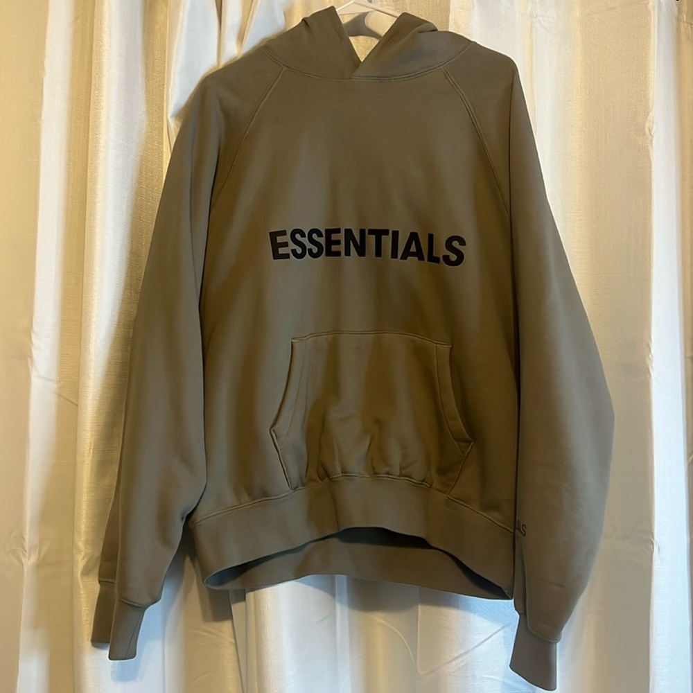 Fear of God Essentials Pullover Hoodie Applique Logo Cement